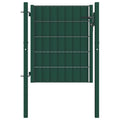 vidaXL Brama ogrodzeniowa PVC i stalowa 100x81 cm zielona