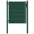 vidaXL Brama ogrodzeniowa PVC i stalowa 100x100 cm zielona