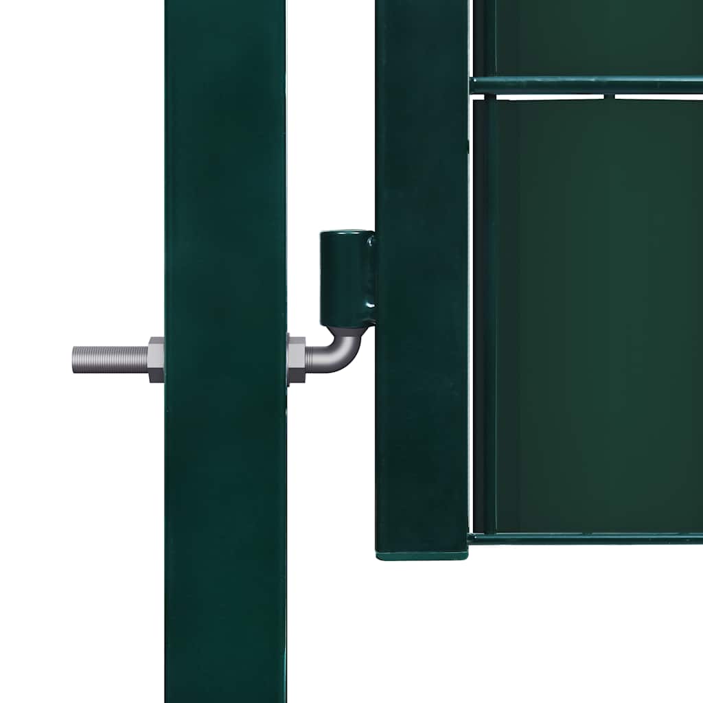 vidaXL Brama ogrodzeniowa PVC i stalowa 100x204 cm zielona