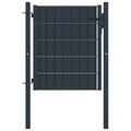 vidaXL Brama ogrodzeniowa PVC i stal 100x81 cm Antracyt
