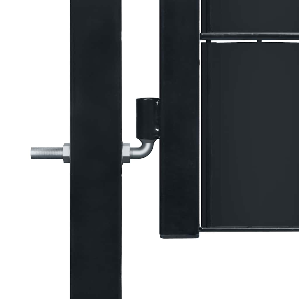 vidaXL Brama ogrodzeniowa PVC i stal 100x81 cm Antracyt
