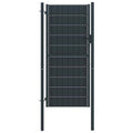 vidaXL Brama ogrodzeniowa PVC i stalowa 100x124 cm Antracyt