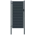 vidaXL Brama ogrodzeniowa PVC i stalowa 100x204 cm Antracyt