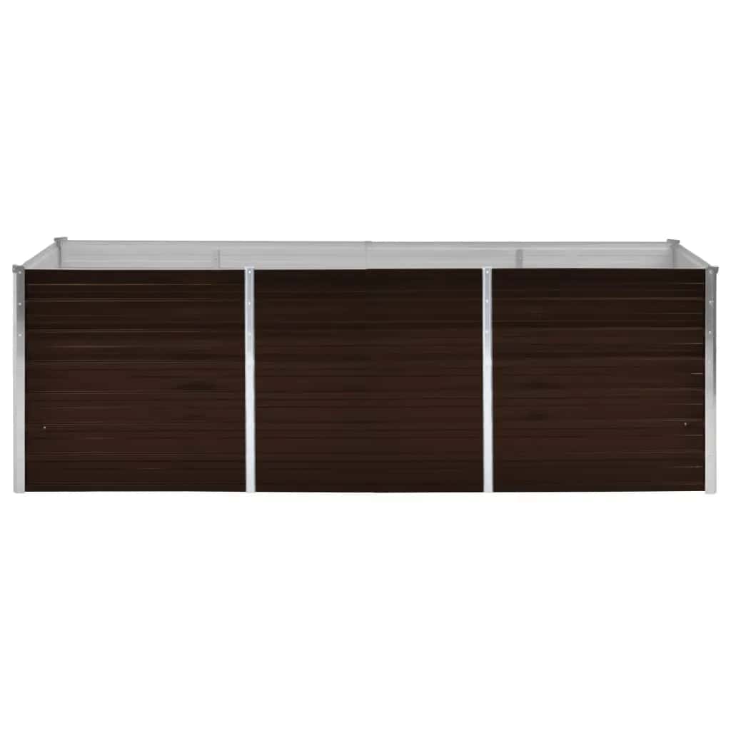 vidaXL Podwyższona donica, brązowa, 240x80x77 cm, galwanizowana stal