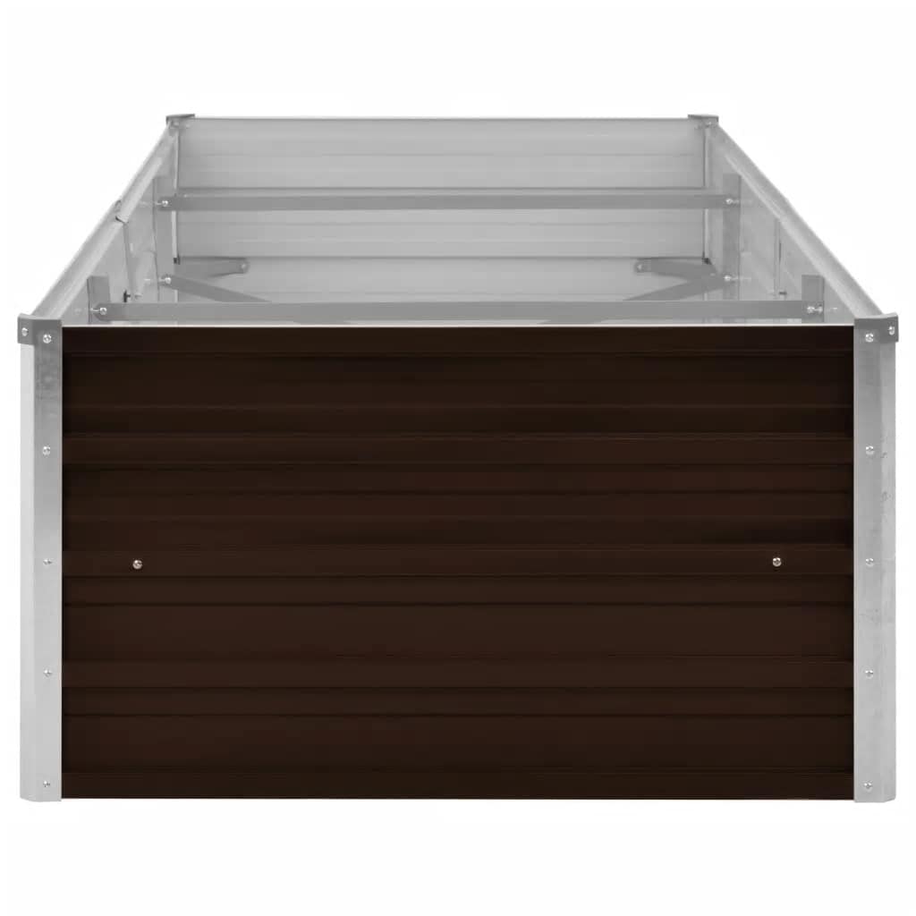 vidaXL Podwyższona donica, brązowa, 240x80x45 cm, galwanizowana stal