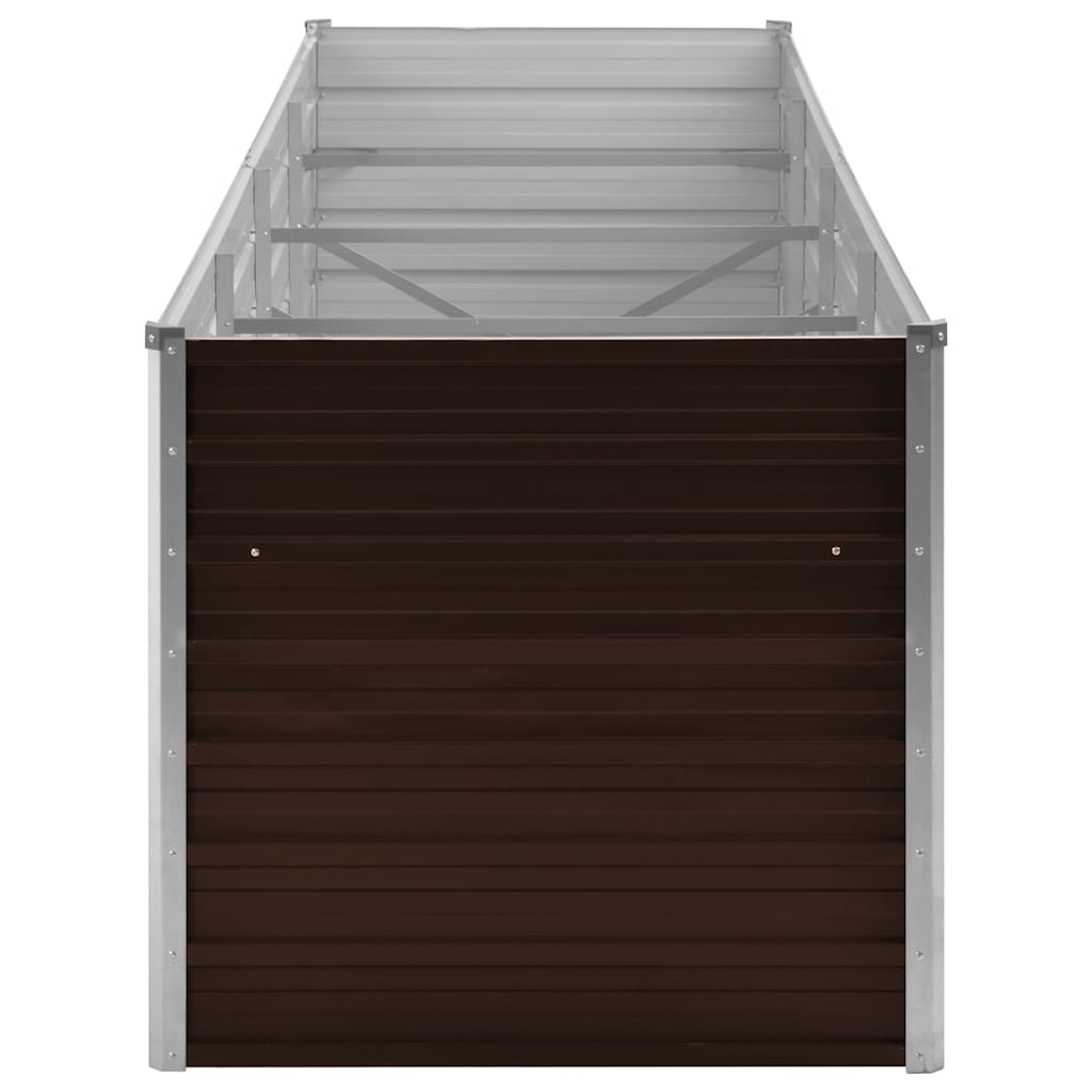 vidaXL Podwyższona donica, brązowa, 320x80x77 cm, galwanizowana stal