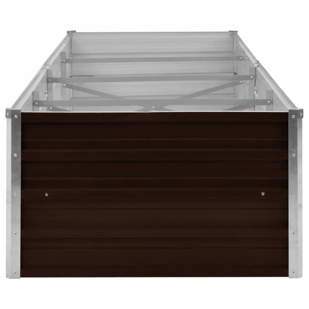 vidaXL Podwyższona donica, brązowa, 320x80x45 cm, galwanizowana stal