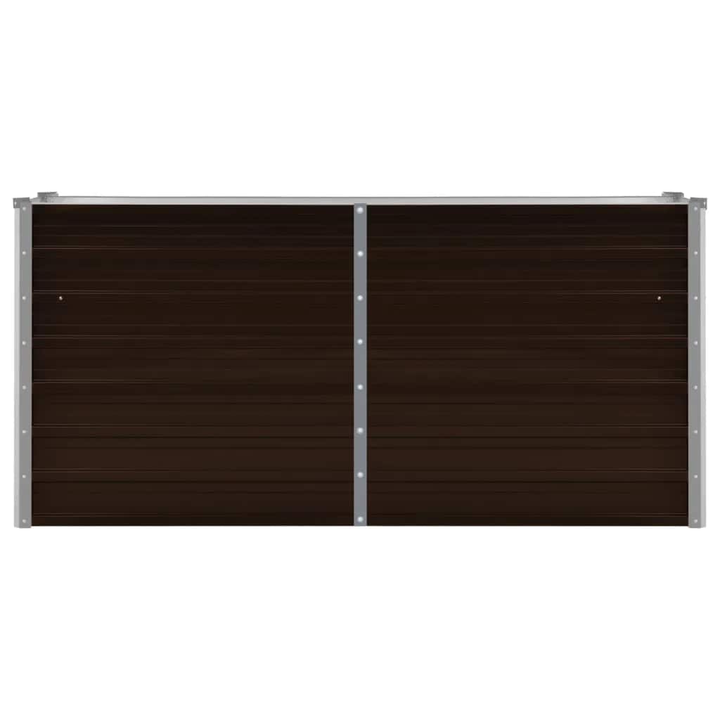 vidaXL Podwyższona donica, brązowa, 160x40x77 cm, galwanizowana stal