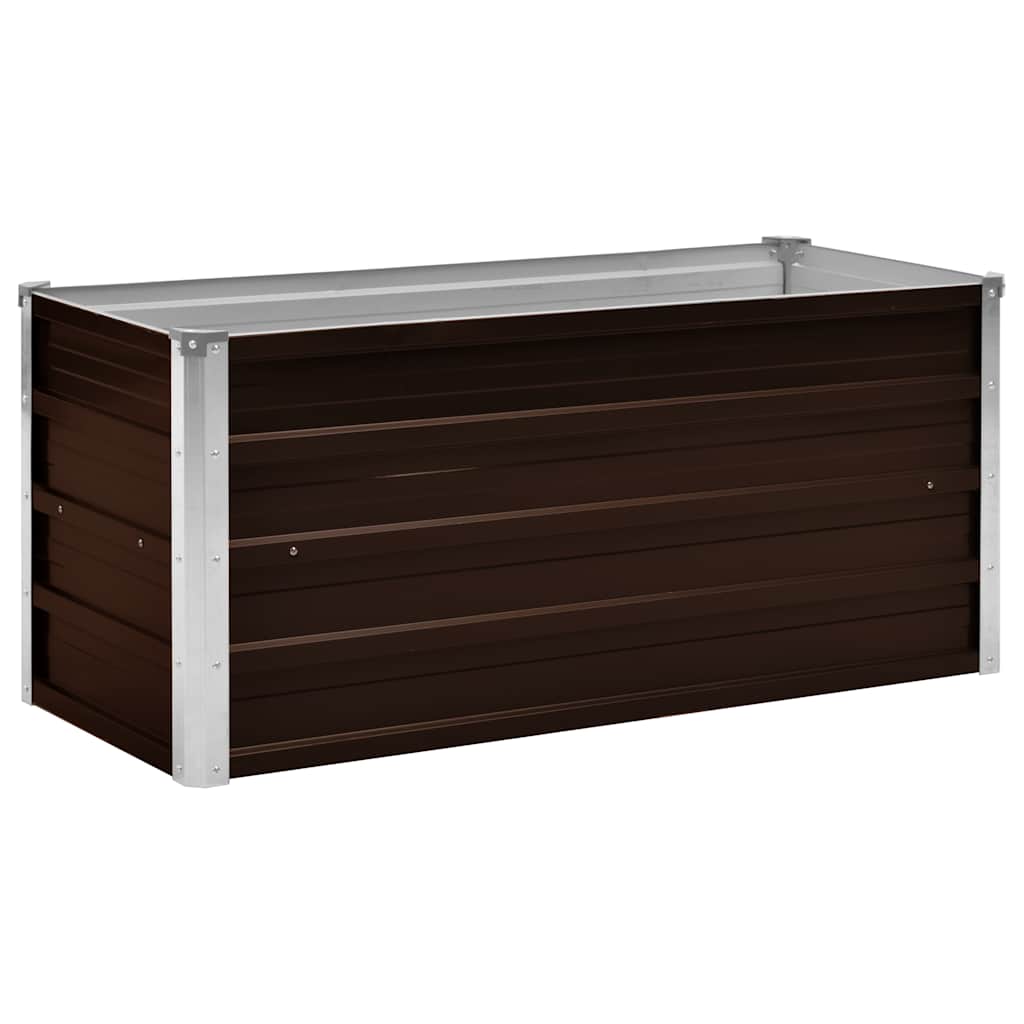 vidaXL Podwyższona donica, brązowa, 100x40x45 cm, galwanizowana stal