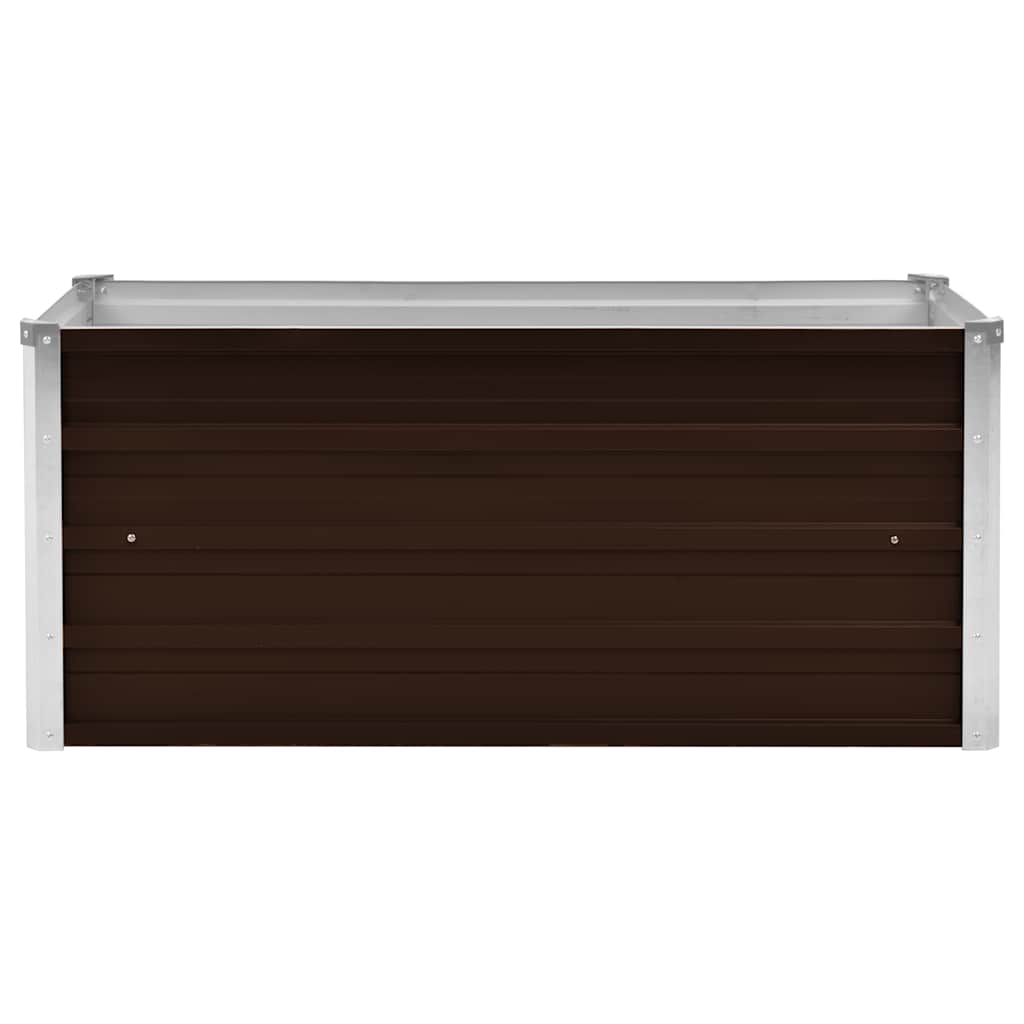 vidaXL Podwyższona donica, brązowa, 100x40x45 cm, galwanizowana stal