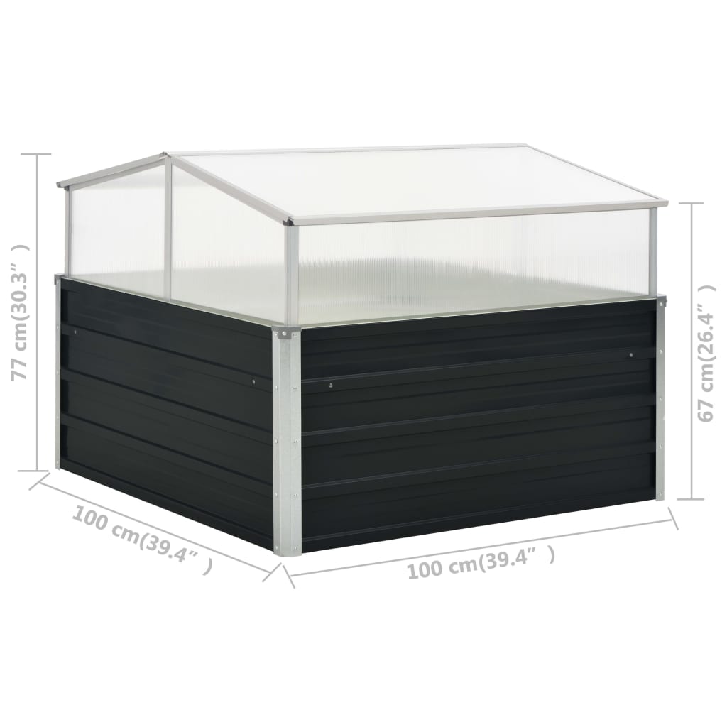 vidaXL Inspekt, antracytowy, 100 x 100 x 77 cm, stal galwanizowana
