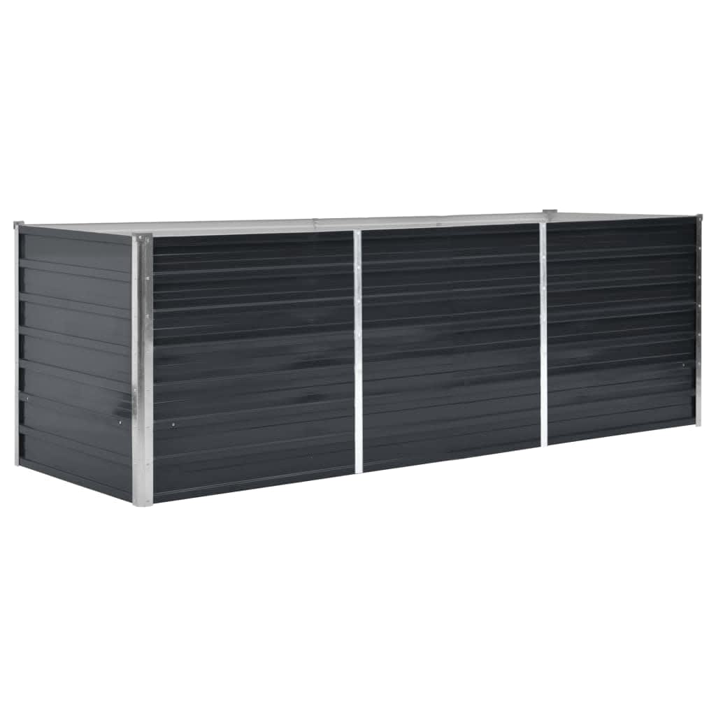vidaXL Podwyższona donica, antracyt, 240x80x77 cm, galwanizowana stal