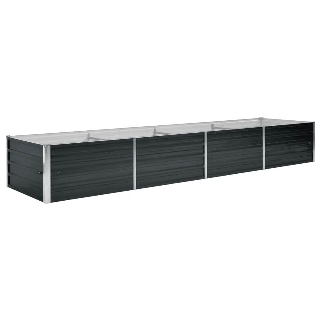 vidaXL Podwyższona donica, antracyt, 320x80x45 cm, galwanizowana stal