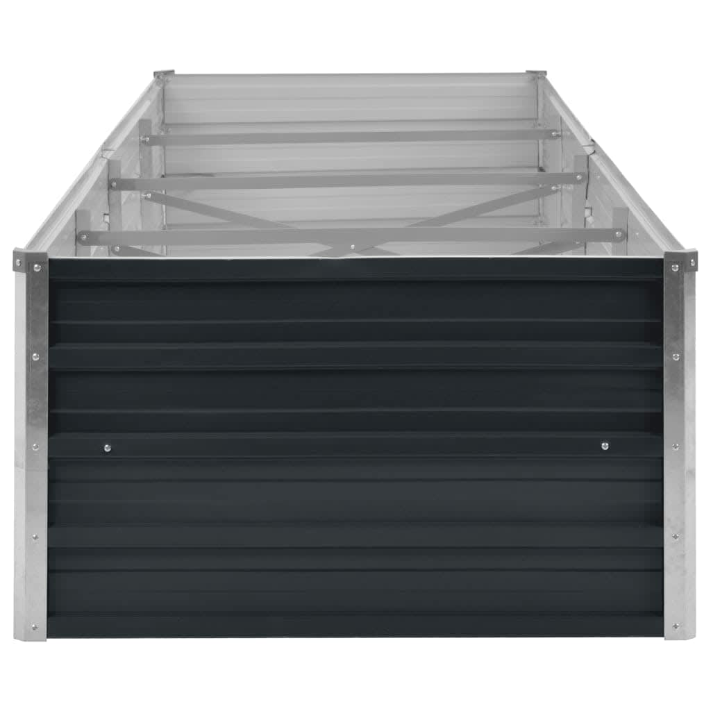 vidaXL Podwyższona donica, antracyt, 320x80x45 cm, galwanizowana stal