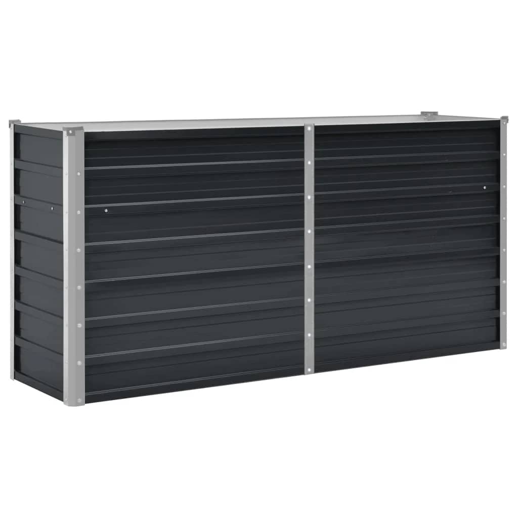 vidaXL Podwyższona donica, antracyt, 160x40x77 cm, galwanizowana stal