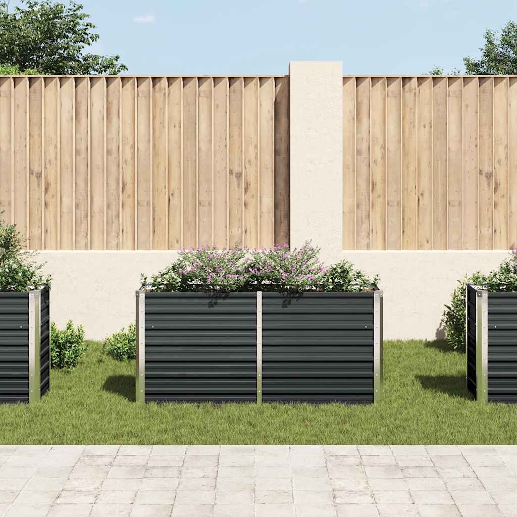 vidaXL Podwyższona donica, antracyt, 160x40x77 cm, galwanizowana stal