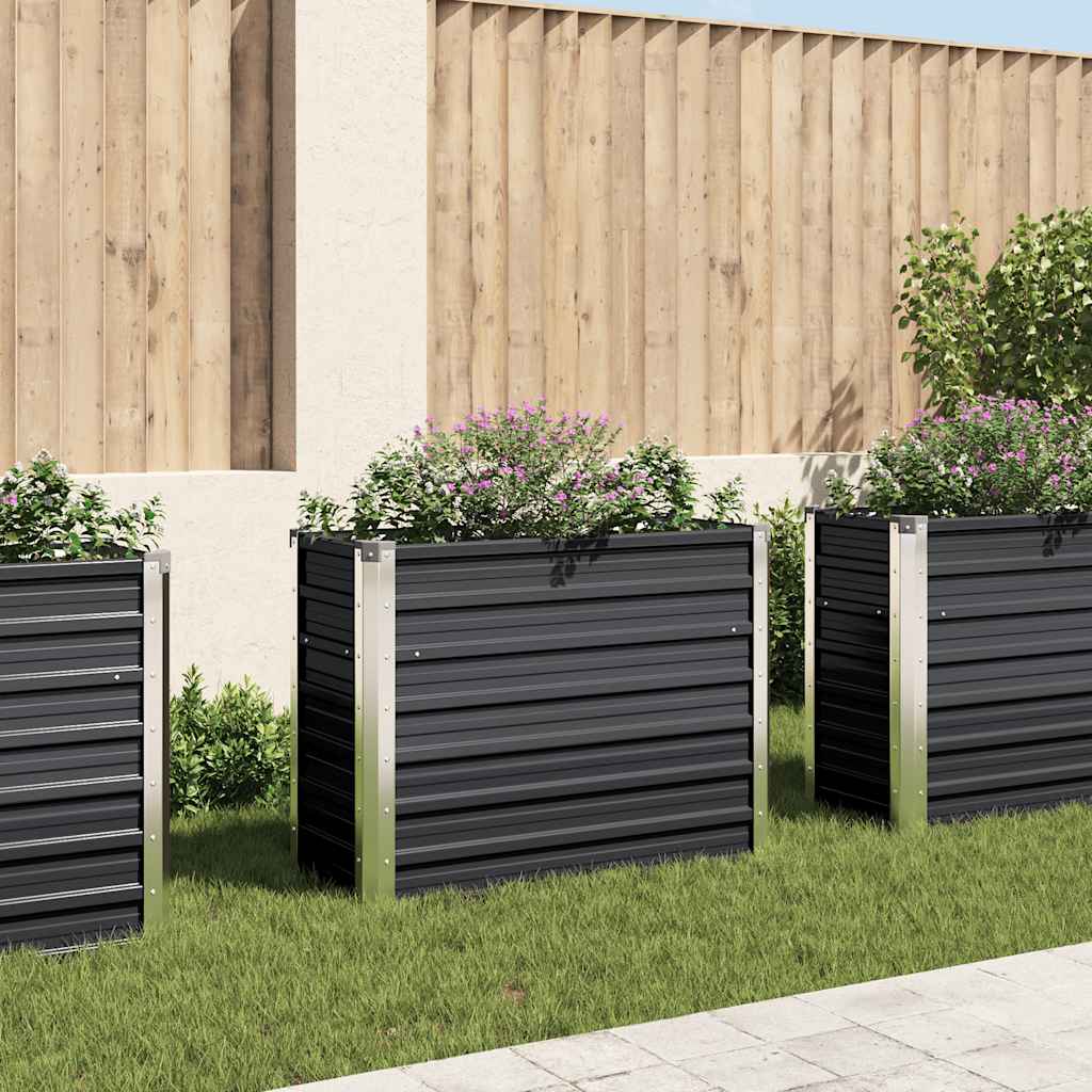 vidaXL Podwyższona donica, antracyt, 100x40x77 cm, galwanizowana stal