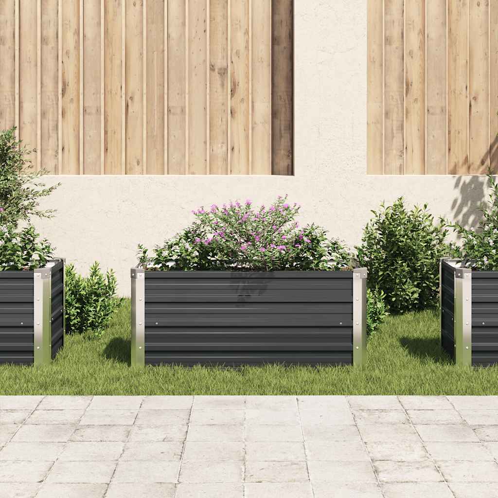 vidaXL Podwyższona donica, antracyt, 100x40x45 cm, galwanizowana stal