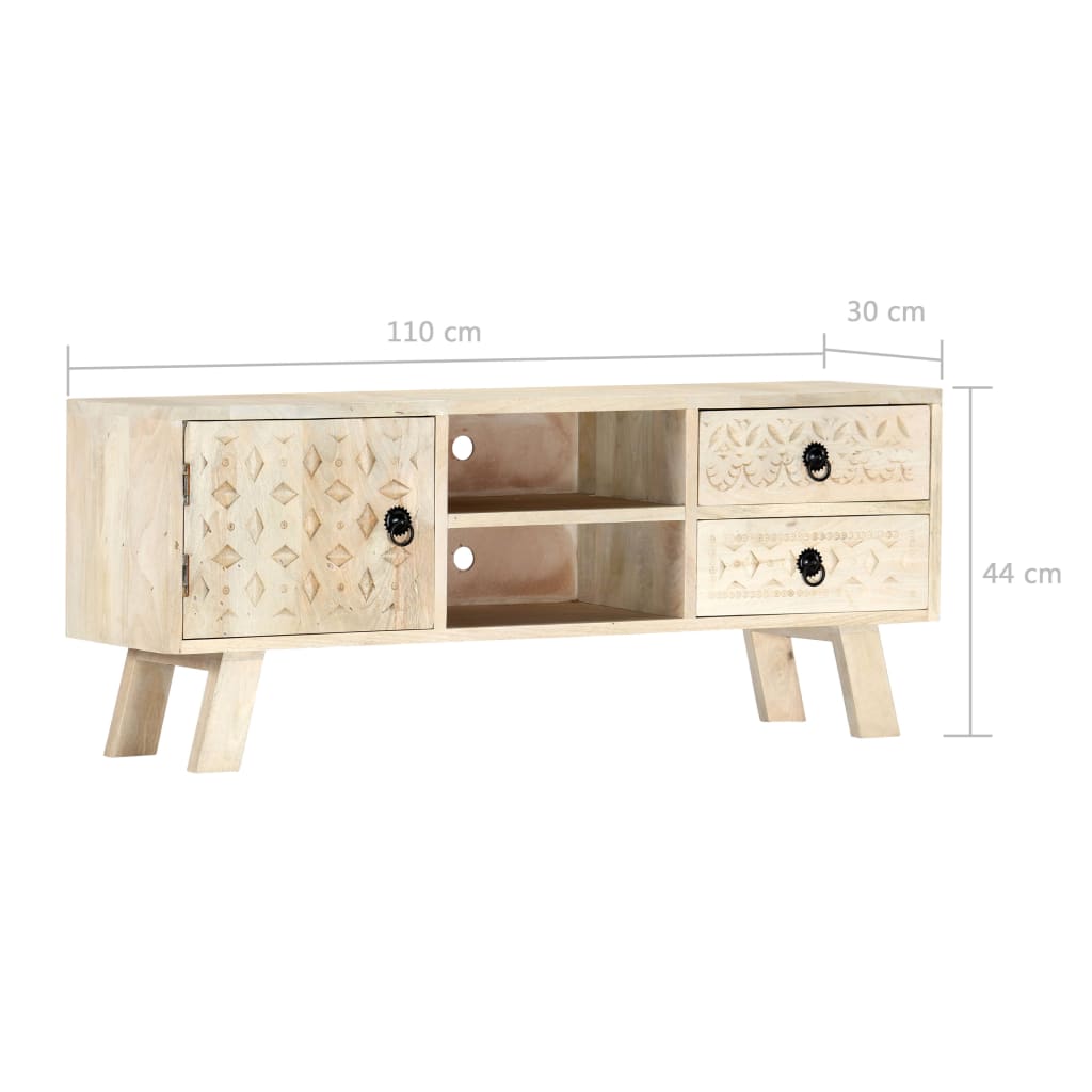 vidaXL Szafka pod TV, 110 x 30 x 44 cm, lite drewno mango
