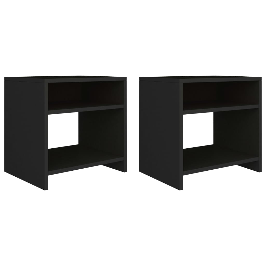 vidaXL Szafki nocne 2 szt. czarne 40x30x40 cm, materiał drewnopochodny