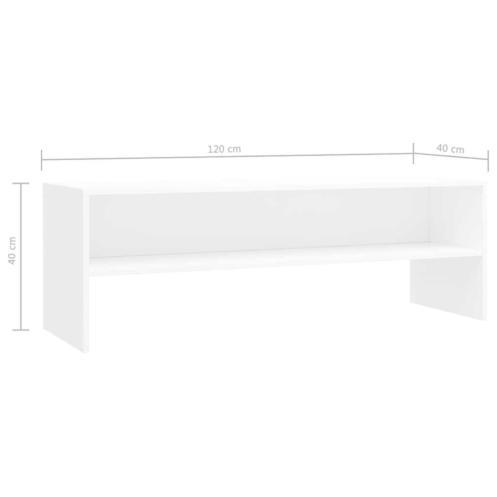 vidaXL Szafka pod TV, biała, 120x40x40 cm, materiał drewnopochodny