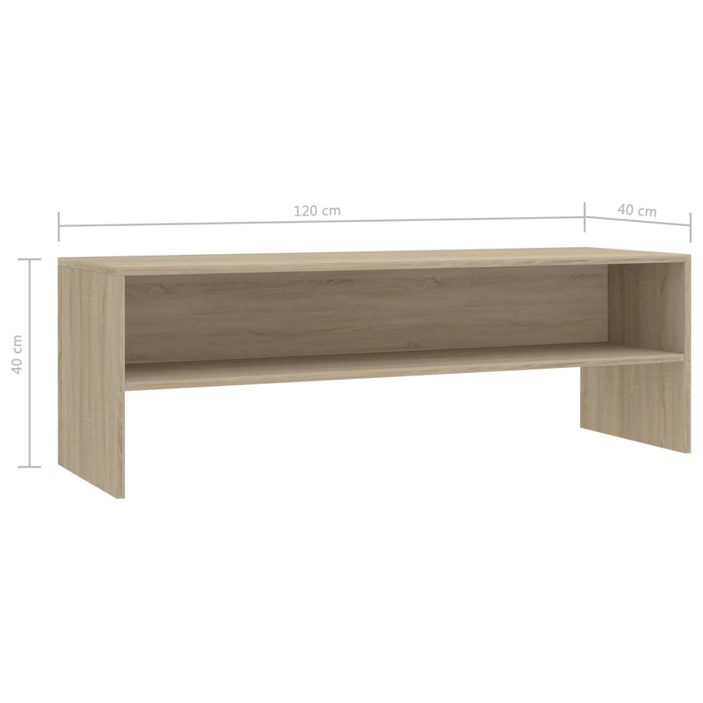 vidaXL Szafka pod TV, dąb sonoma, 120x40x40cm, materiał drewnopochodny