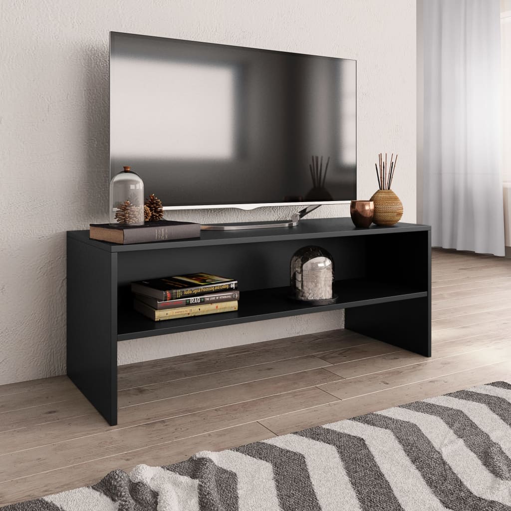 vidaXL Szafka pod TV, czarna, 100x40x40 cm, materiał drewnopochodny