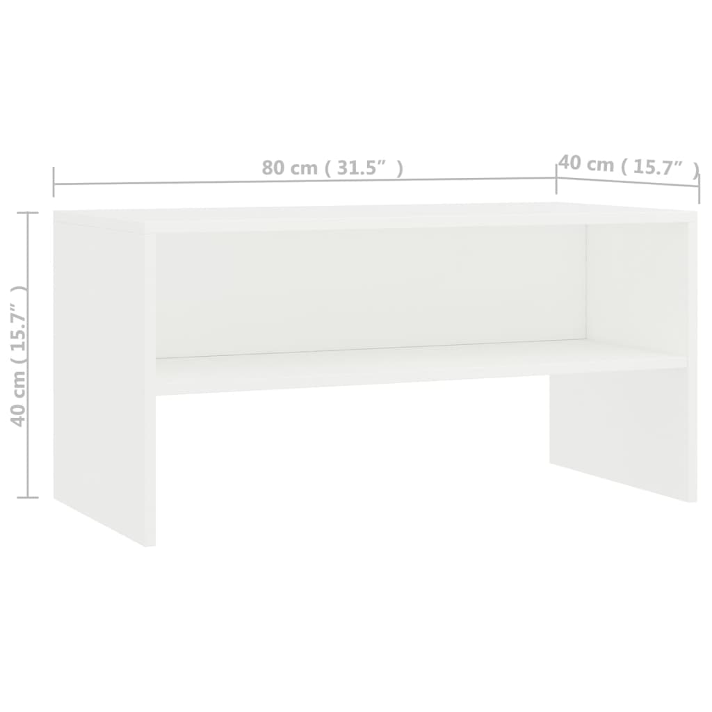 vidaXL Szafka pod TV, biała, 80x40x40 cm, materiał drewnopochodny