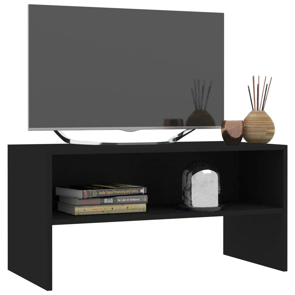 vidaXL Szafka pod TV, czarna, 80x40x40 cm, materiał drewnopochodny