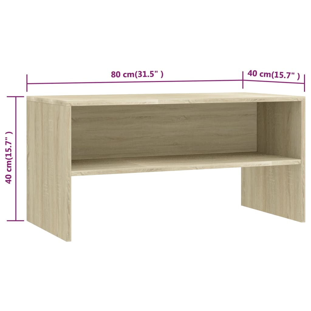 vidaXL Szafka pod TV, dąb sonoma, 80x40x40 cm, materiał drewnopochodny