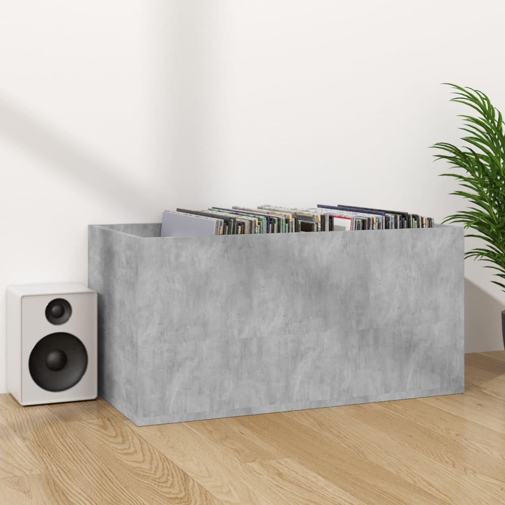 vidaXL Szafka na płyty winylowe, szarość betonu, 71x34x36 cm