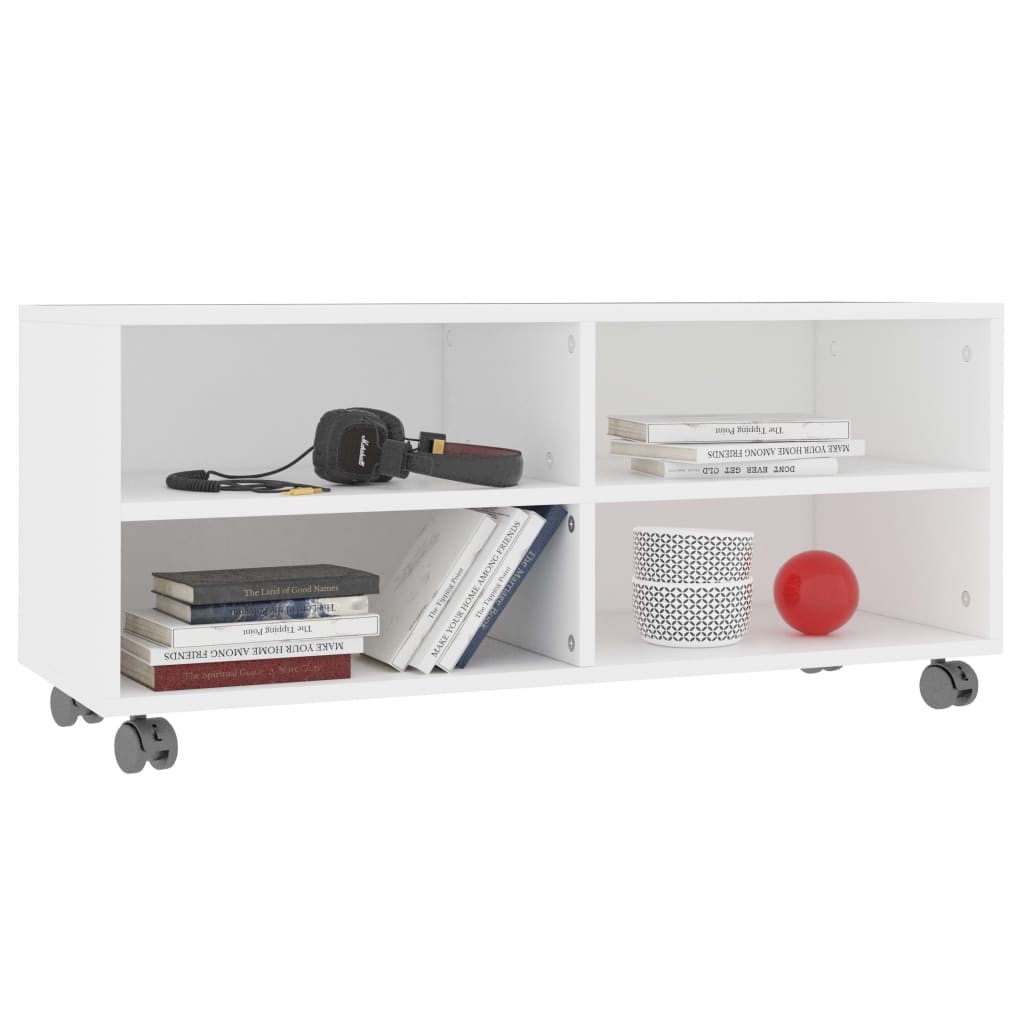 vidaXL Szafka pod TV, biała, 90x35x35 cm, materiał drewnopochodny
