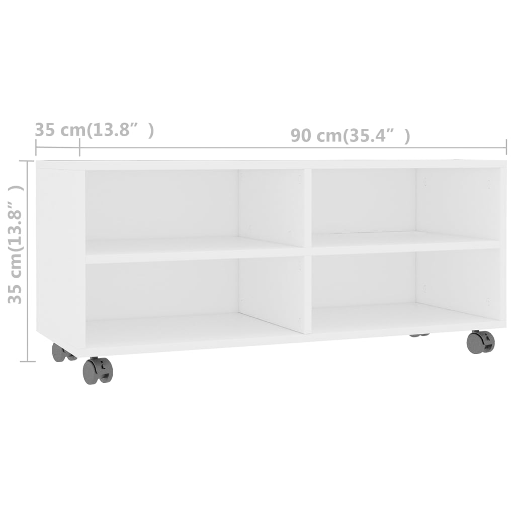 vidaXL Szafka pod TV, biała, 90x35x35 cm, materiał drewnopochodny