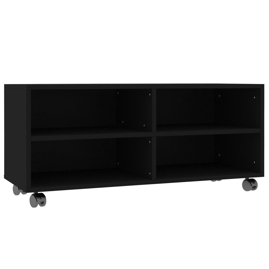 vidaXL Szafka pod TV, czarna, 90x35x35 cm, materiał drewnopochodny