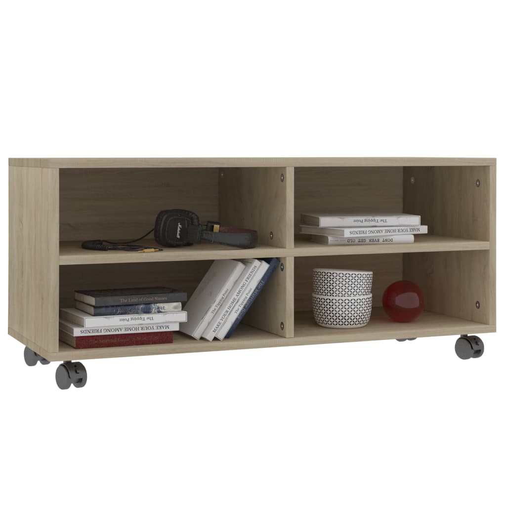 vidaXL Szafka pod TV, dąb sonoma, 90x35x35 cm, materiał drewnopochodny