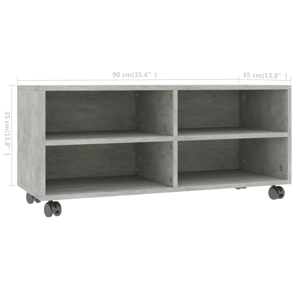 vidaXL Szafka pod TV, kolor betonowy szary, 90x35x35 cm