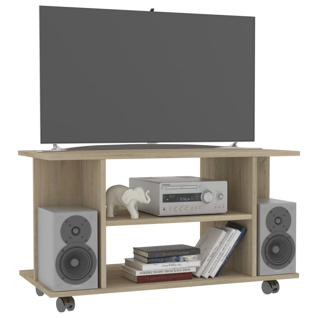 vidaXL Szafka pod TV, dąb sonoma, 80x40x45 cm, materiał drewnopochodny