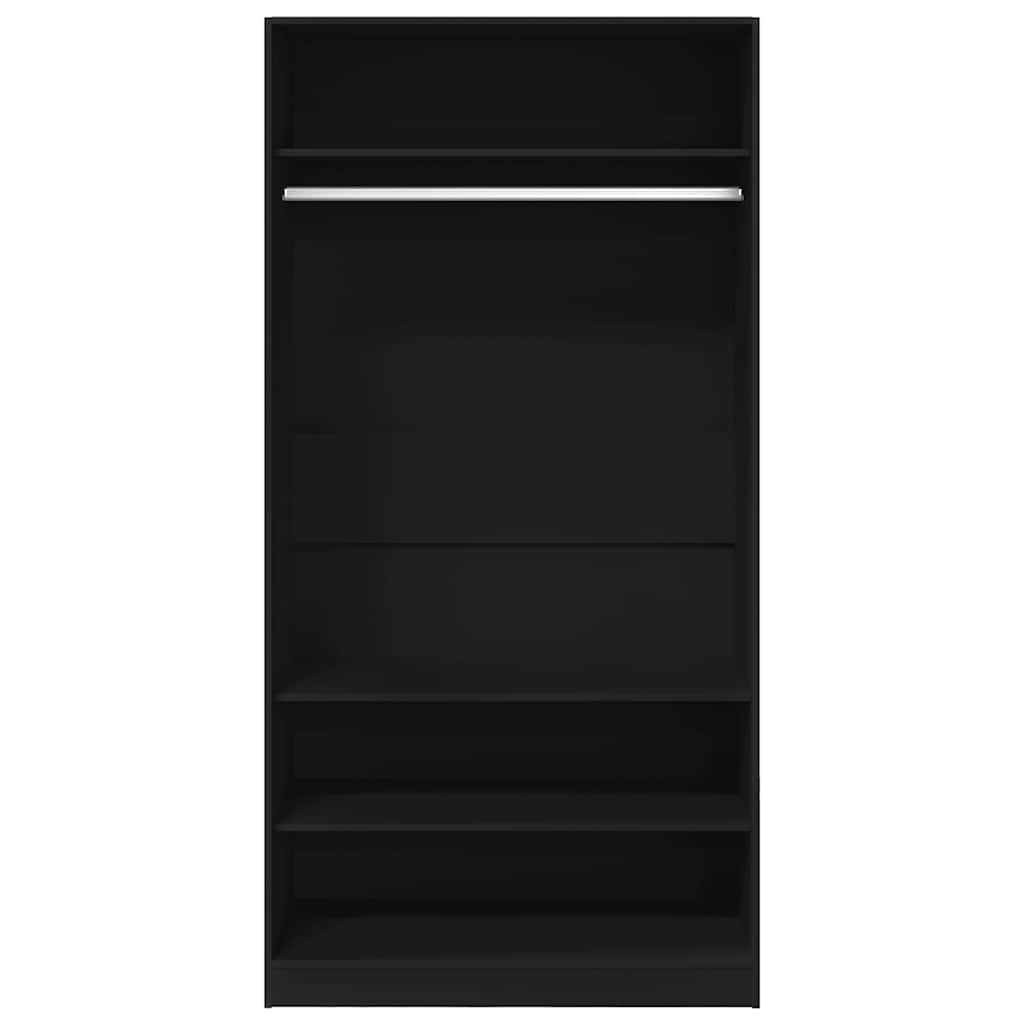 vidaXL Szafa, czarna, 100x50x200 cm, materiał drewnopochodny