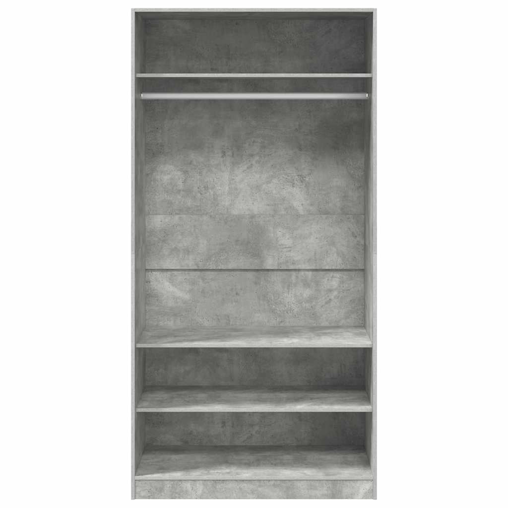 vidaXL Szafa, szarość betonu, 100x50x200 cm, materiał drewnopochodny