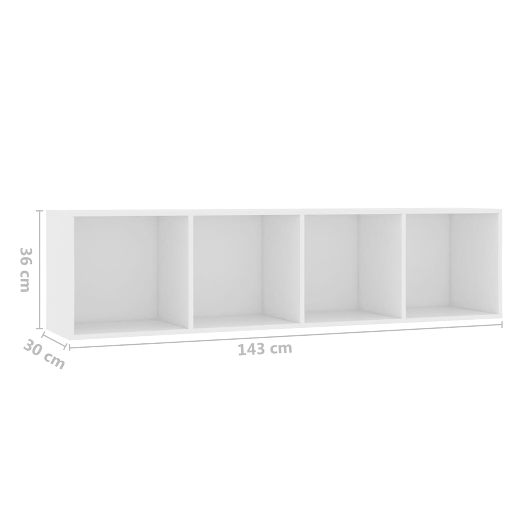 vidaXL Regał na książki/szafka TV, biały, 143x30x36 cm