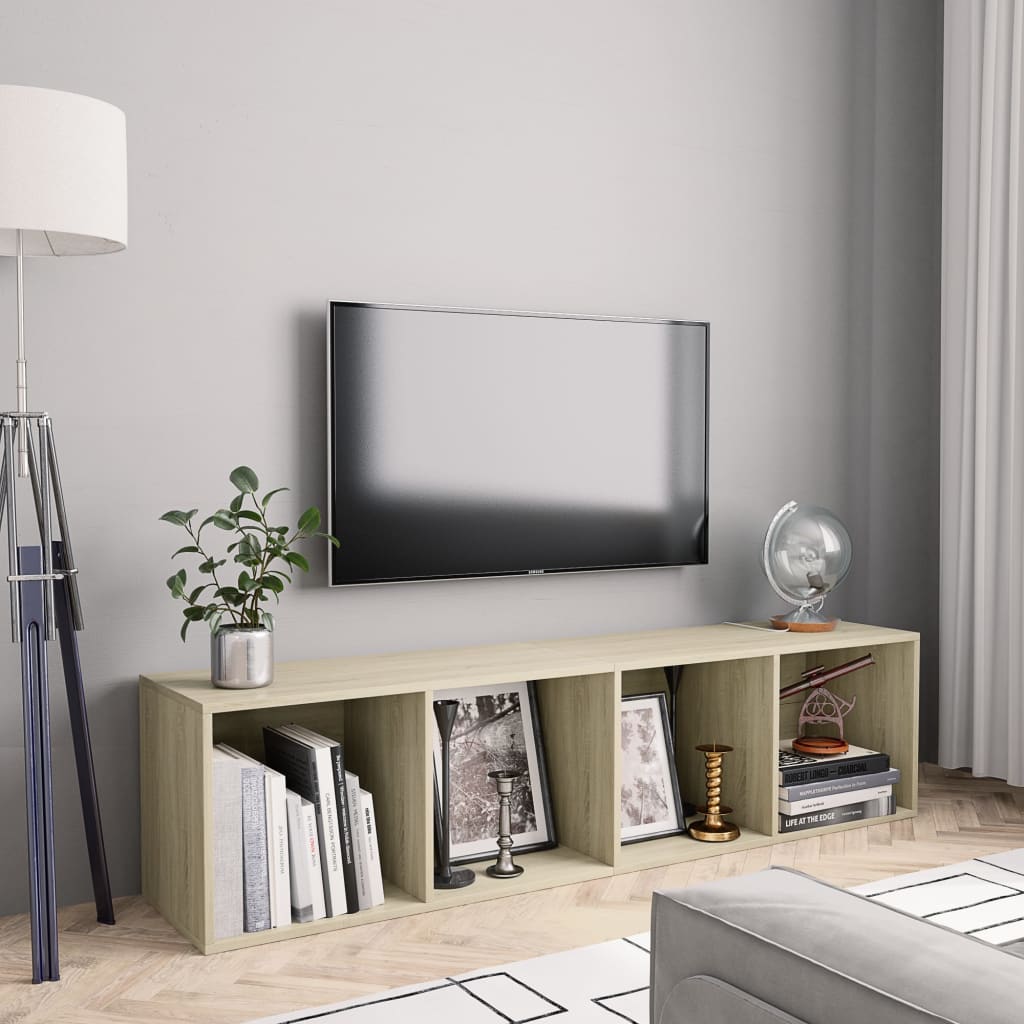 vidaXL Regał na książki/szafka TV, kolor dąb sonoma, 143x30x36 cm