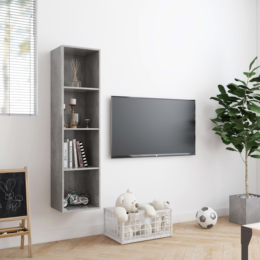 vidaXL Regał na książki/szafka TV, betonowy szary, 143x30x36 cm