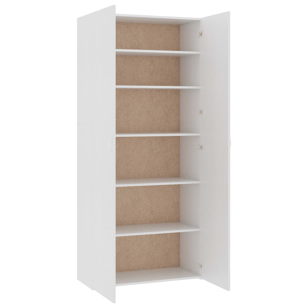 vidaXL Szafka na buty, biała, 80x35,5x180 cm, materiał drewnopochodny