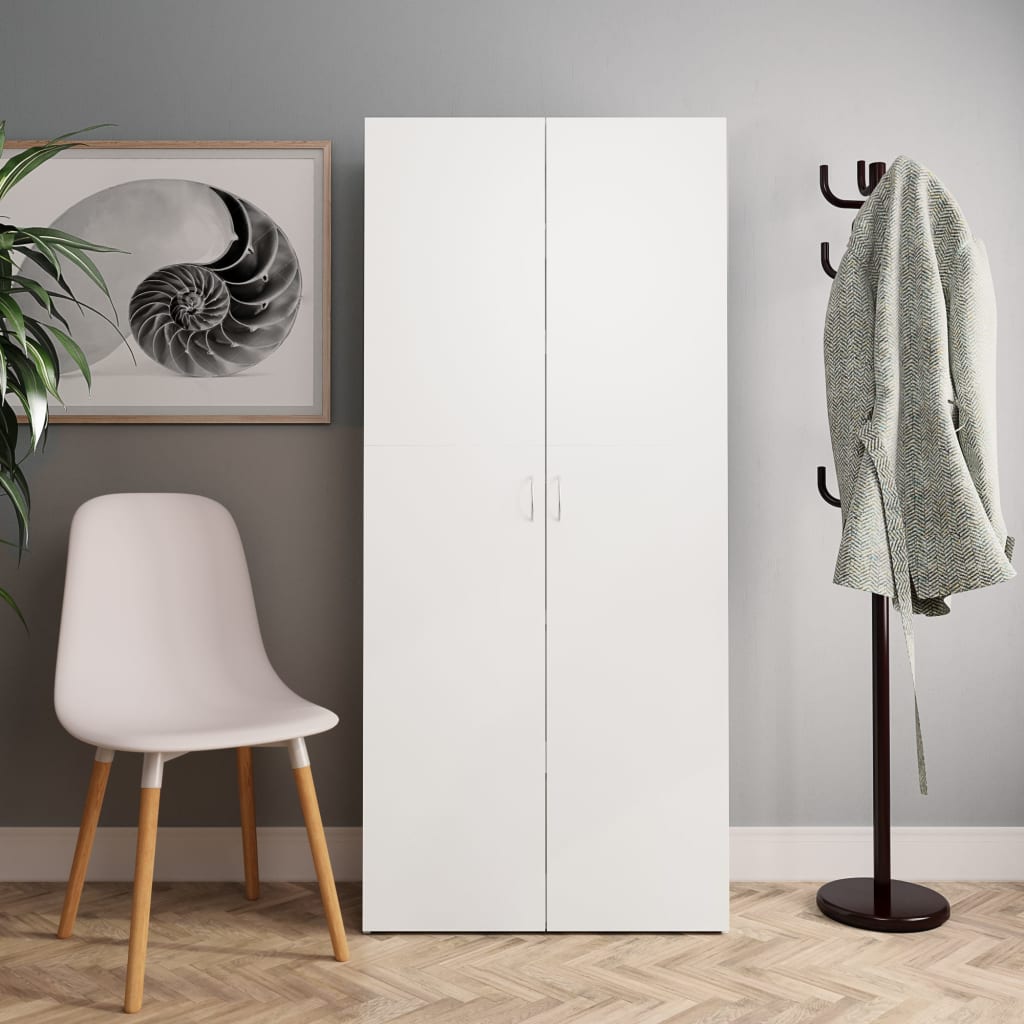 vidaXL Szafka na buty, biała, 80x35,5x180 cm, materiał drewnopochodny