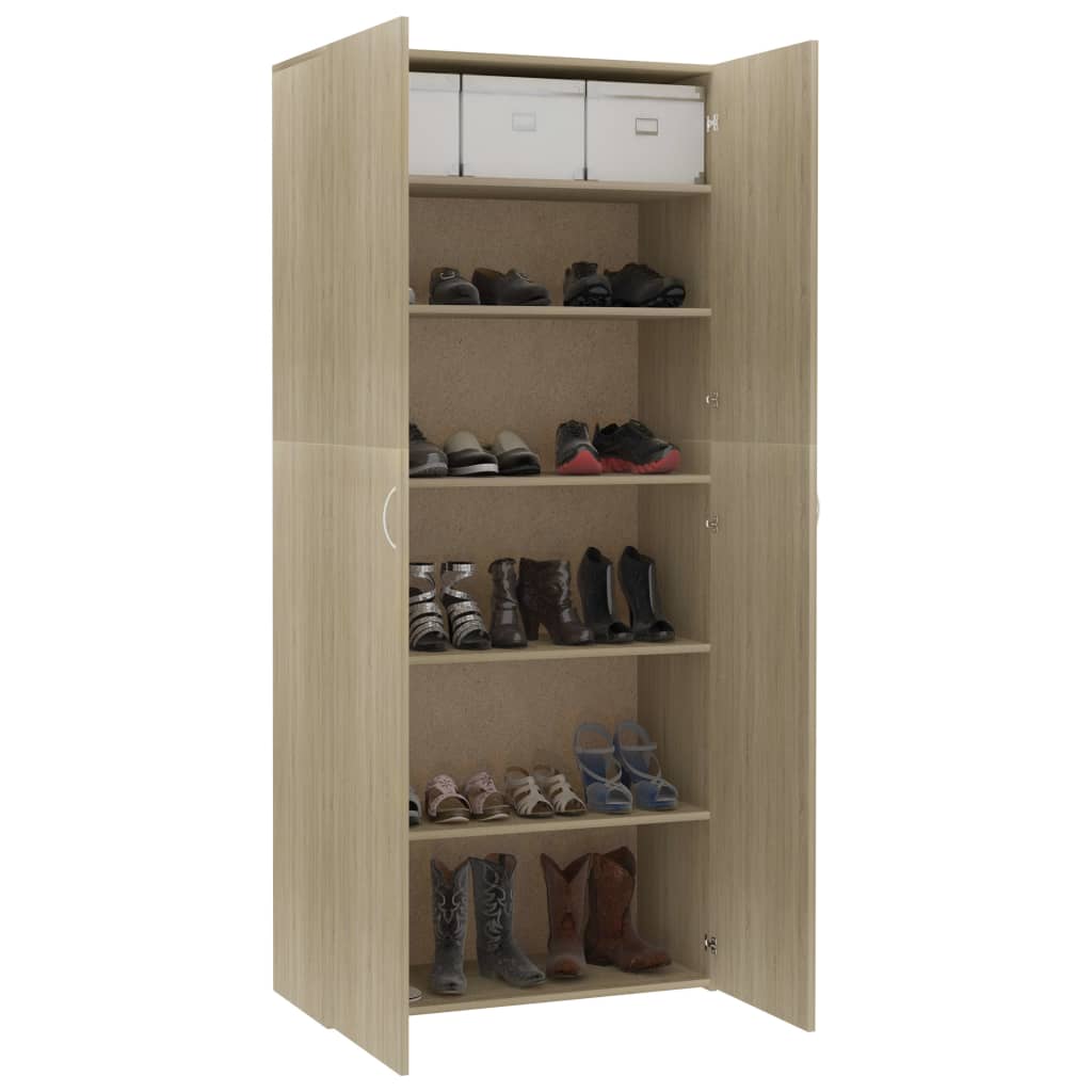 vidaXL Szafka na buty, dąb sonoma, 80x35,5x180 cm