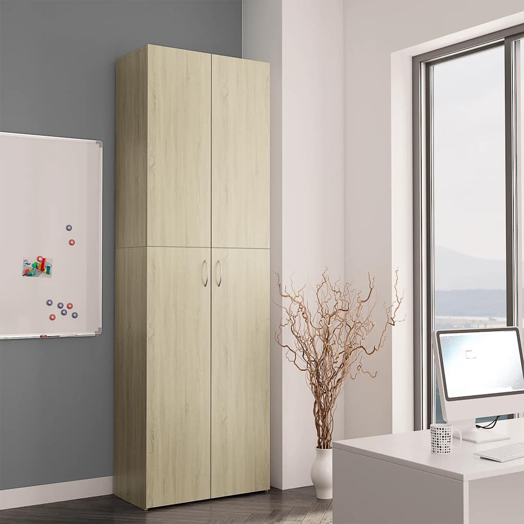 vidaXL Szafa biurowa, dąb sonoma 60x32x190 cm, materiał drewnopochodny