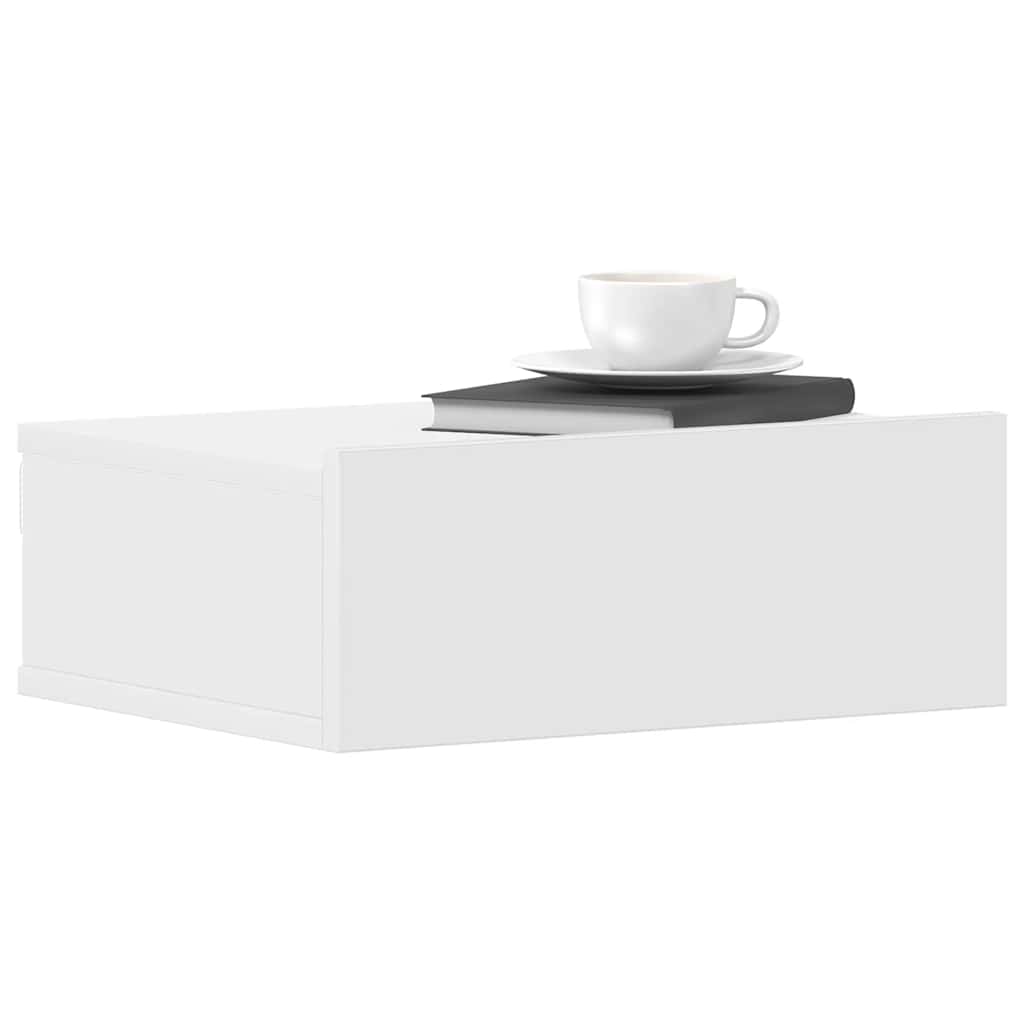 vidaXL Wisząca szafka nocna, biała 40x30x15 cm materiał drewnopochodny