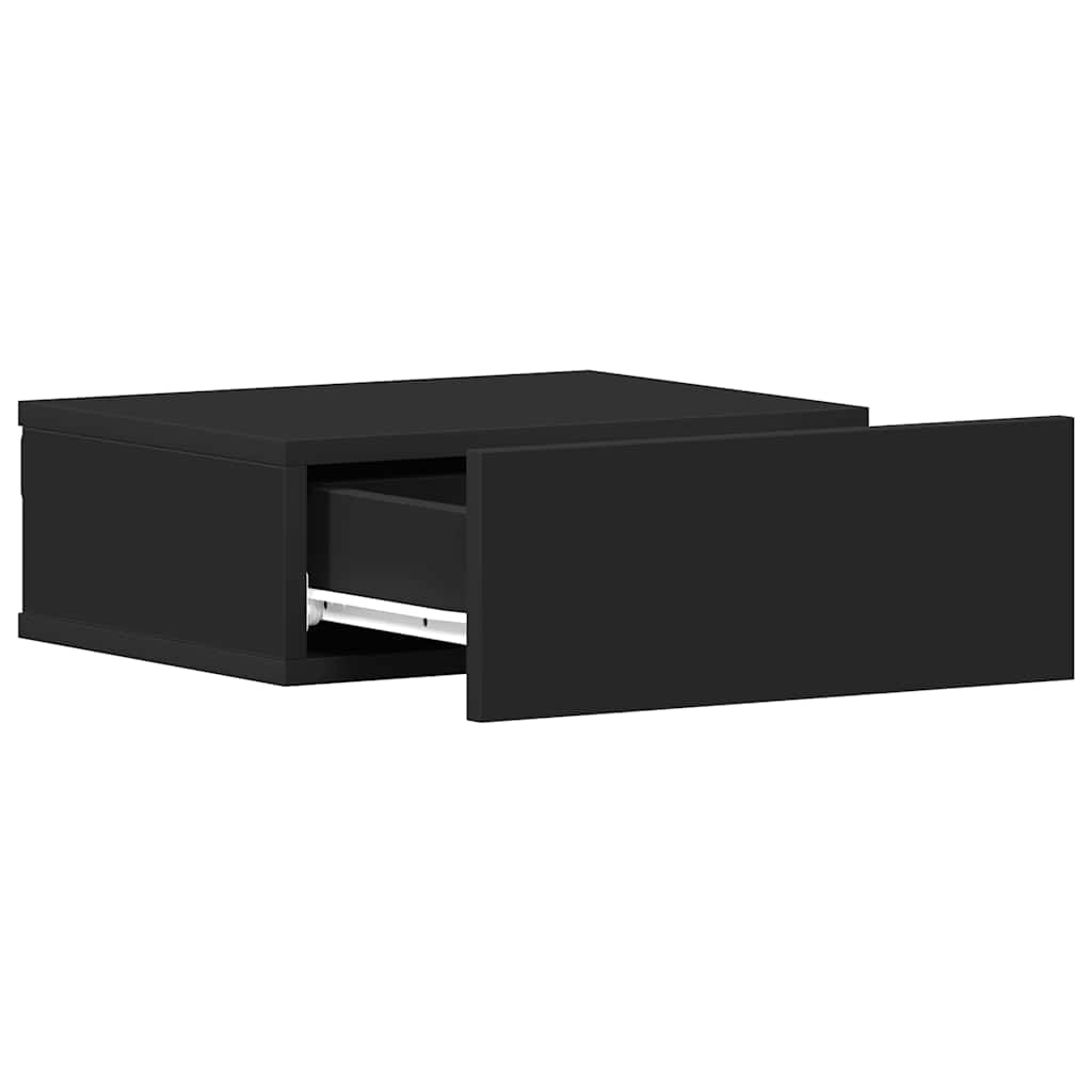 vidaXL Wisząca szafka nocna, czarna 40x30x15cm materiał drewnopochodny