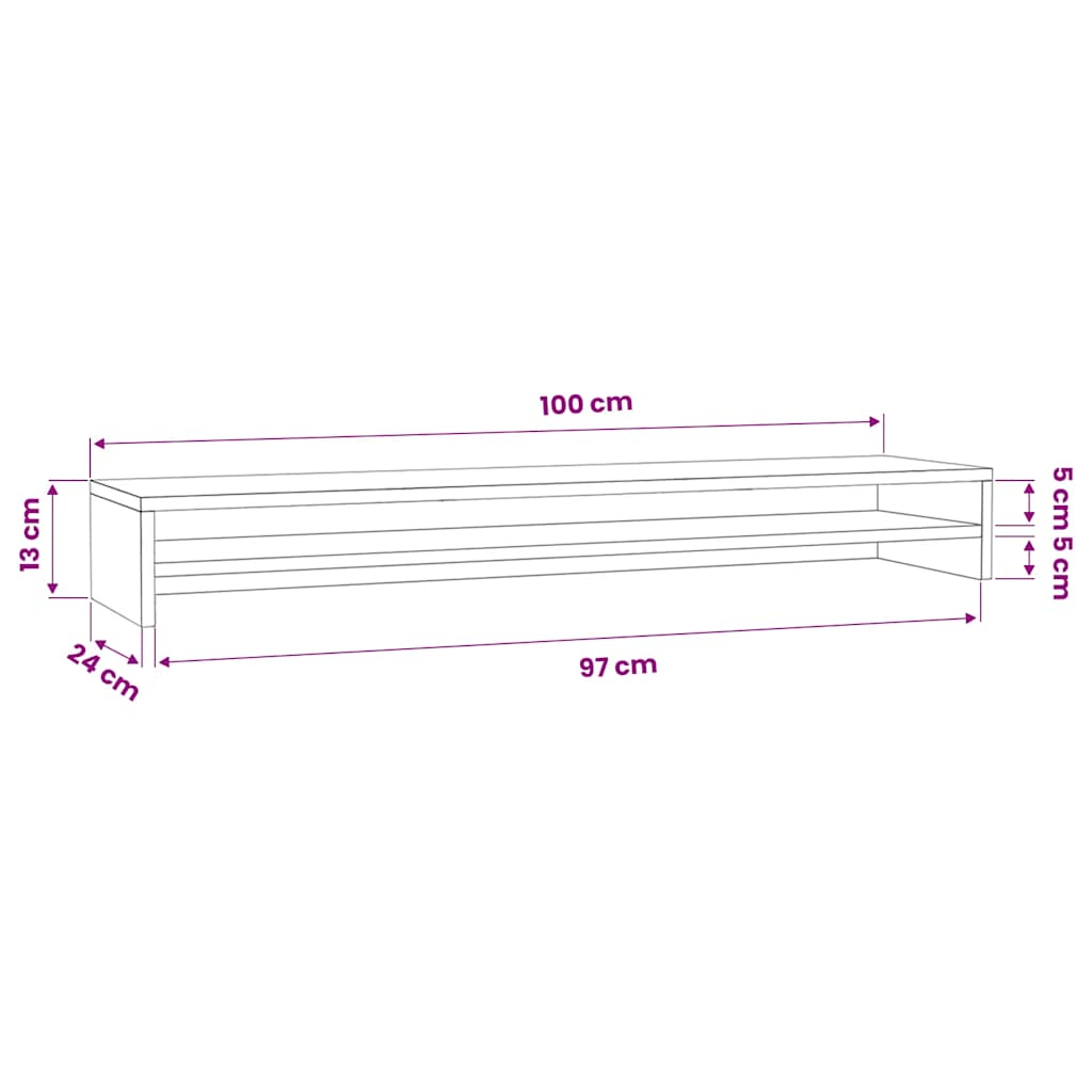 vidaXL Podstawka na monitor, biała, 100x24x13 cm, materiał drewnopochodny