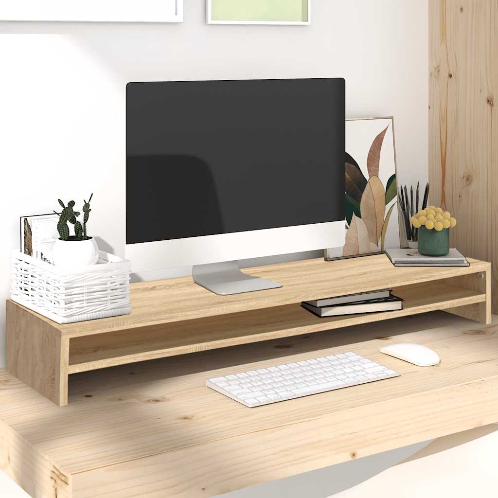 vidaXL Podstawka pod monitor, dąb sonoma, 100x24x13 cm